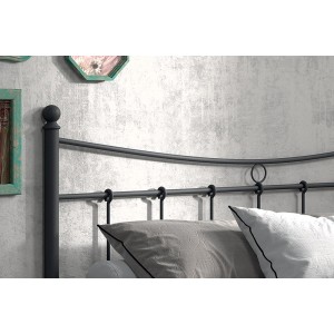 Lit 2 places métal noir 160x200 SENCHA style contemporain.