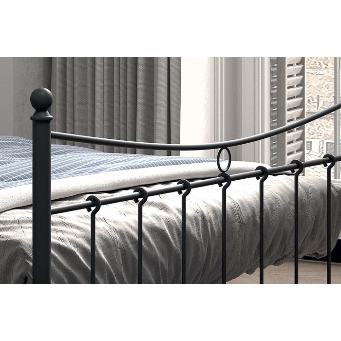 Lit 2 places métal noir 160x200 SENCHA style contemporain.