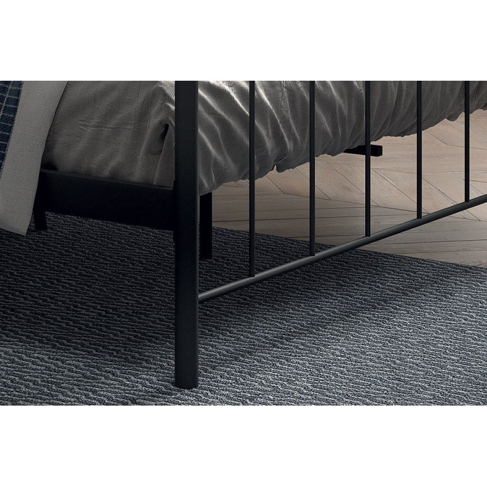 Lit 2 places métal noir 160x200 SENCHA style contemporain.