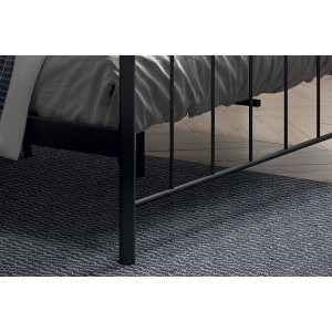 Lit 2 places métal noir 160x200 SENCHA style contemporain.