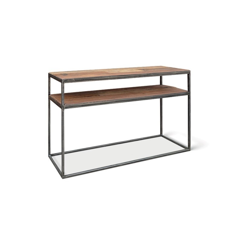 Console salon GOA en bois massif. Meuble style industriel