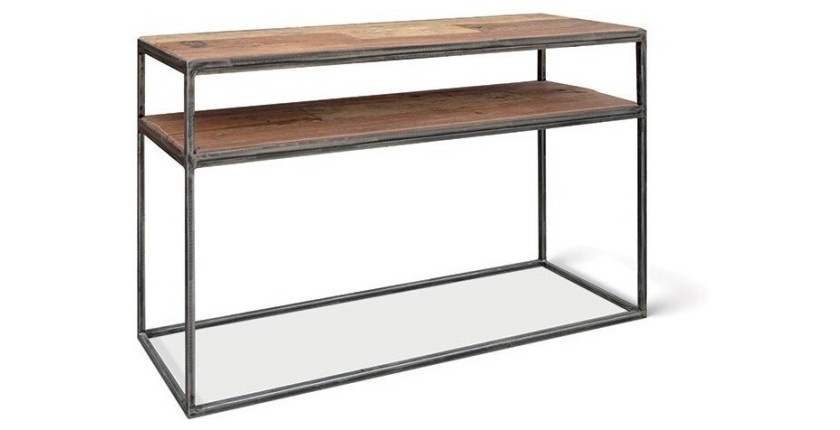 Console salon GOA en bois massif. Meuble style industriel