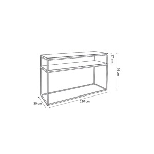 Console salon GOA en bois massif. Meuble style industriel