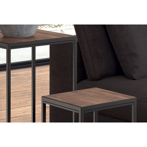 Tables d'appoint salon GOA en bois massif. Meubles style industriel