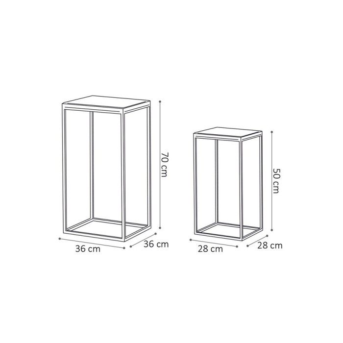 Tables d'appoint salon GOA en bois massif. Meubles style industriel