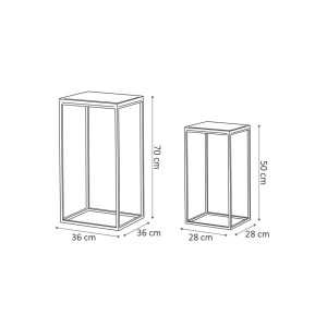 Tables d'appoint salon GOA en bois massif. Meubles style industriel