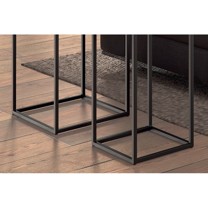 Tables d'appoint salon GOA en bois massif. Meubles style industriel