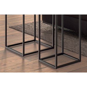 Tables d'appoint salon GOA en bois massif. Meubles style industriel