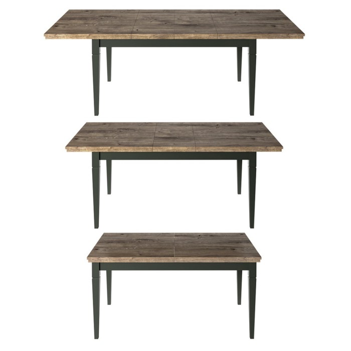 Ensemble de 4 meubles pour salle à manger coloris vert et chêne. Collection ASSIA