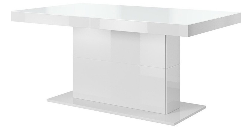 Table extensible design pour salle à manger Collection LUCIA. Coloris Blanc brillant.