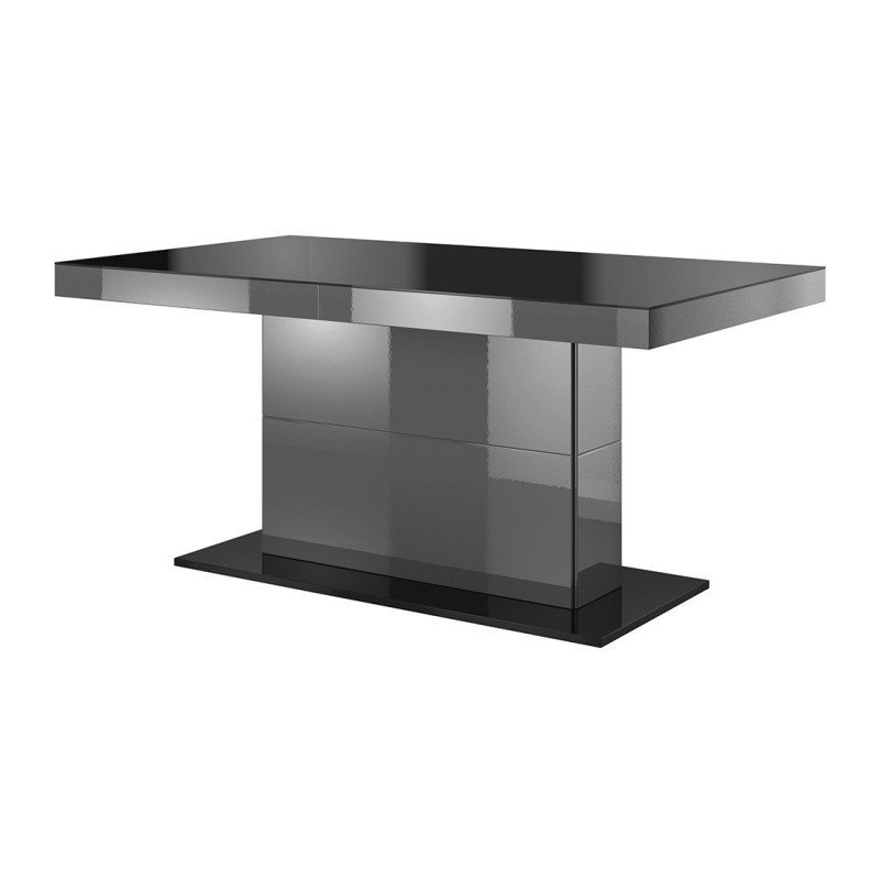 Table extensible design pour salle à manger Collection LUCIA. Coloris Gris brillant.