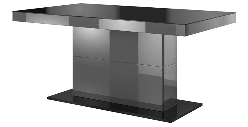 Table extensible design pour salle à manger Collection LUCIA. Coloris Gris brillant.