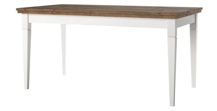 Table extensible jusqu'à 240cm pour salle à manger Collection ASSIA. Coloris frêne blanc et chêne