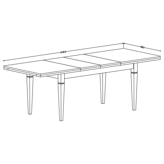 Table extensible jusqu'à 240cm pour salle à manger Collection ASSIA. Coloris frêne blanc et chêne
