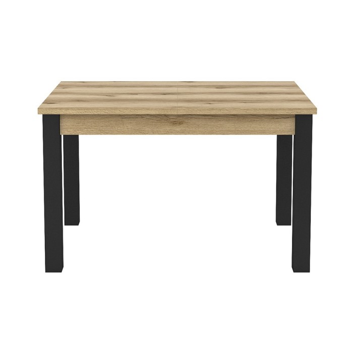 Table 6 personnes pour  pour salle à manger Collection DARWIN. Plateau chêne clair. Pieds noirs