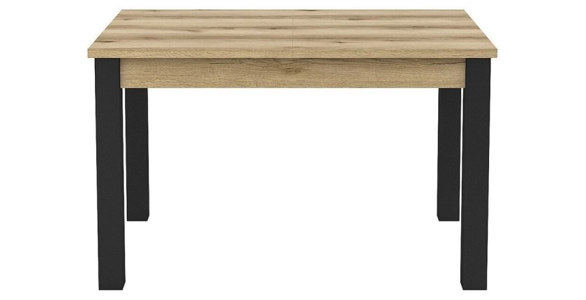 Table 6 personnes pour  pour salle à manger Collection DARWIN. Plateau chêne clair. Pieds noirs