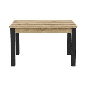 Table 6 personnes pour  pour salle à manger Collection DARWIN. Plateau chêne clair. Pieds noirs