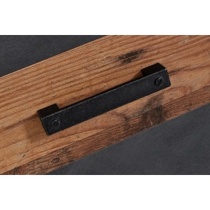 Buffet 140cm collection WINDSOR . Coloris gris anthracite et chêne foncé.