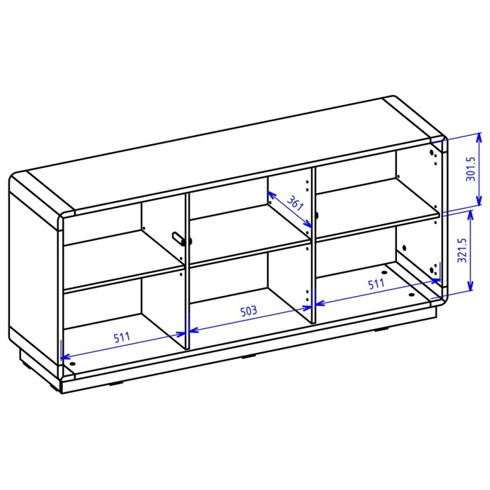 Buffet 3 portes collection VILLA. Couleur chêne et noir mat.