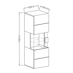 Vitrine suspendue + LED collection OHIO coloris gris anthracite et chêne.