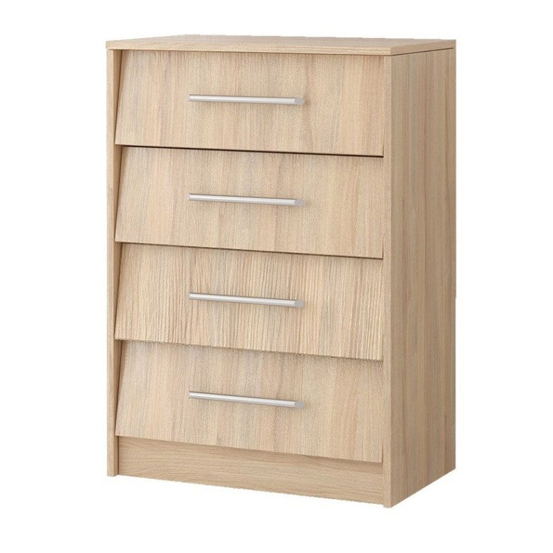 Commode à chaussure 4 tiroirs collection LATE - Coloris chêne