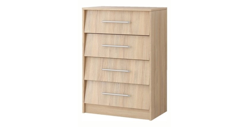 Commode à chaussure 4 tiroirs collection LATE - Coloris chêne
