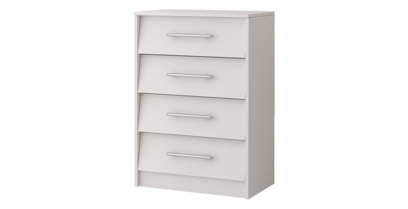 Commode à chaussure 4 tiroirs collection LATE - Coloris blanc