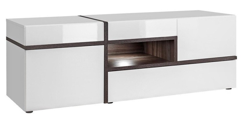 Meuble TV 150cm collection CRISS avec LED intégrés. Meuble déco, moderne et design pour votre salon.