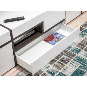 Meuble TV 150cm collection CRISS avec LED intégrés. Meuble déco, moderne et design pour votre salon.