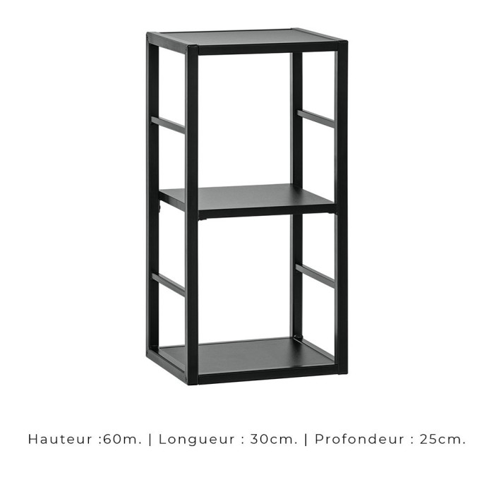 Ensemble meubles de salon style industriel SWITCH M2. Coloris noir.