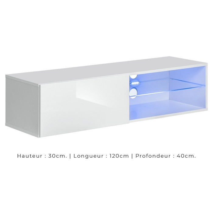 Ensemble meubles de salon style industriel SWITCH M4. Coloris blanc.