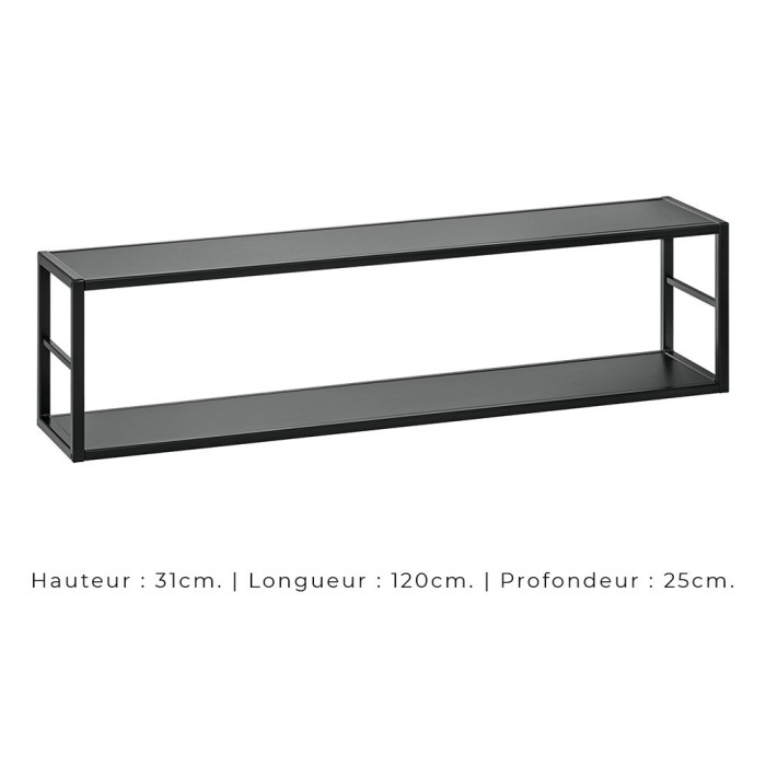 Ensemble meubles de salon style industriel SWITCH M4. Coloris noir.