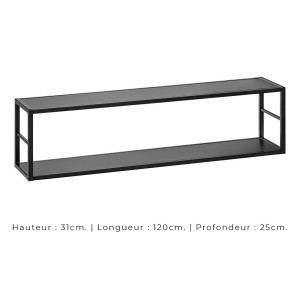 Ensemble meubles de salon style industriel SWITCH M4. Coloris noir.