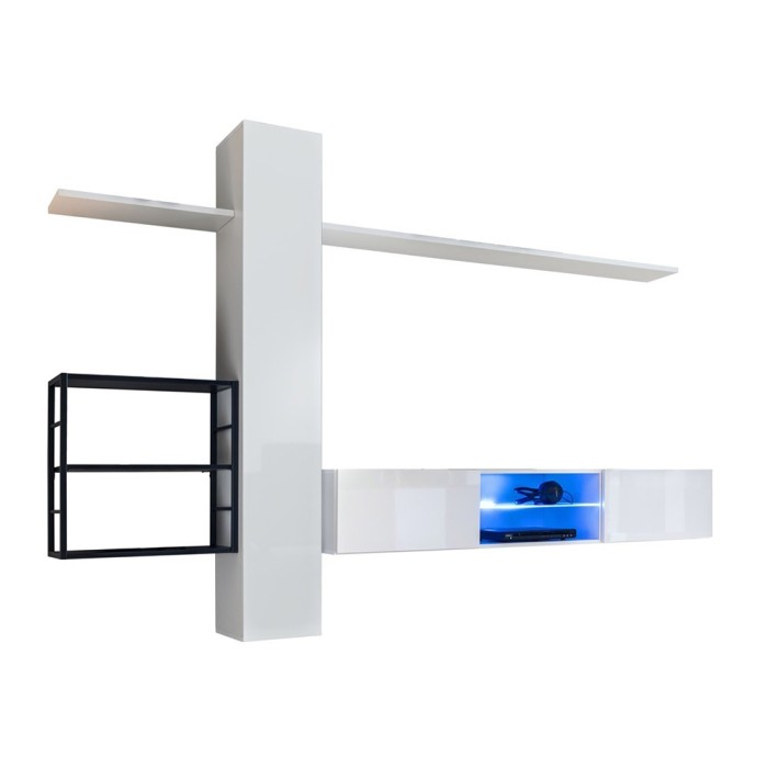 Ensemble meubles de salon style industriel SWITCH M5. Coloris blanc.