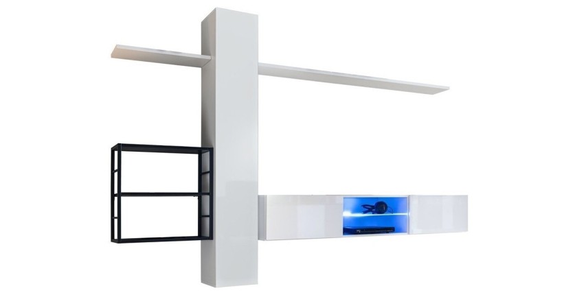 Ensemble meubles de salon style industriel SWITCH M5. Coloris blanc.