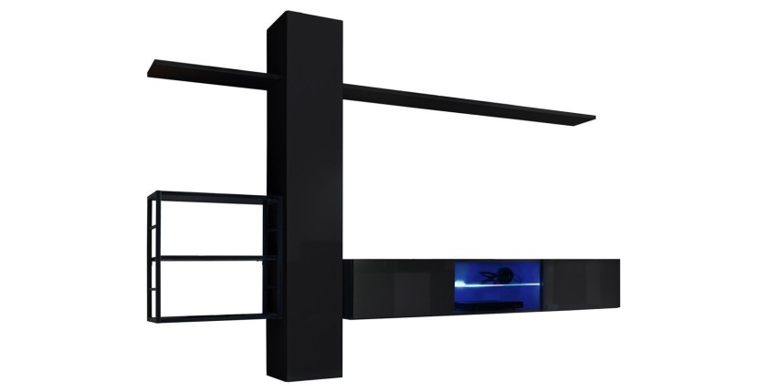 Ensemble meubles de salon style industriel SWITCH M5. Coloris noir.