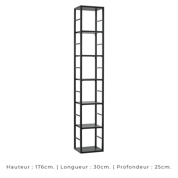 Ensemble meubles de salon style industriel SWITCH M6. Coloris noir.