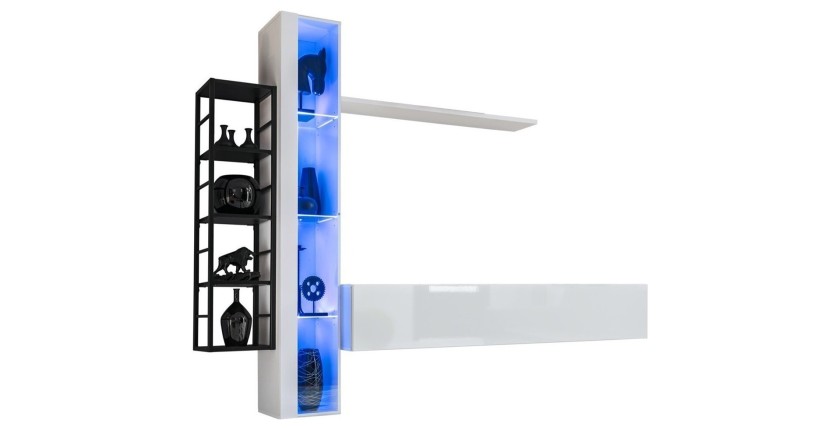 Ensemble meubles de salon style industriel SWITCH M7. Coloris blanc.