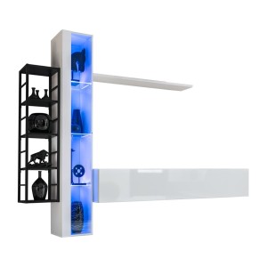 Ensemble meubles de salon style industriel SWITCH M7. Coloris blanc.