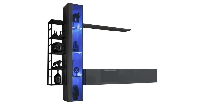 Ensemble meubles de salon style industriel SWITCH M7. Coloris gris.