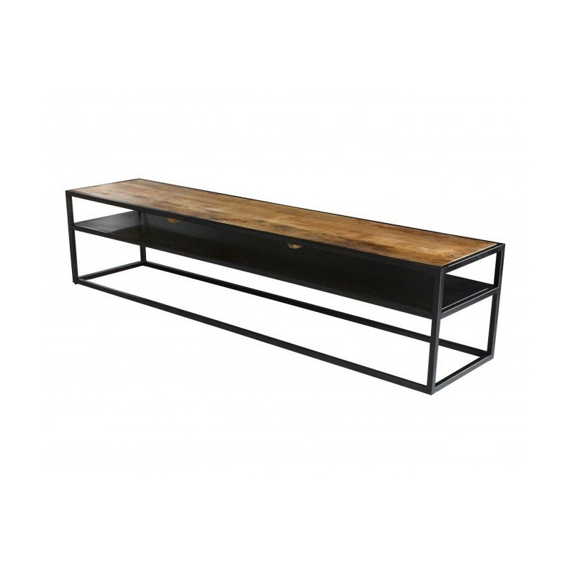 Meuble TV collection MODENE en bois massif - Meuble style industriel