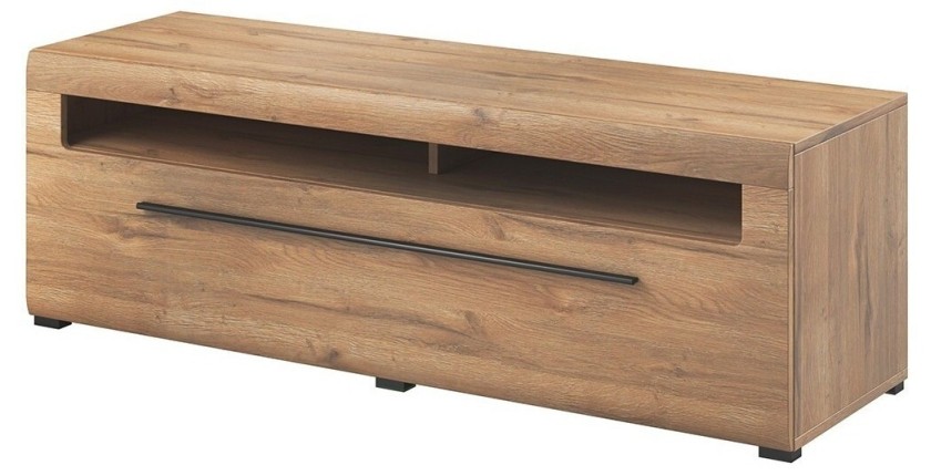 Meuble TV XL 160cm collection BREDA. Coloris chêne. Style design.