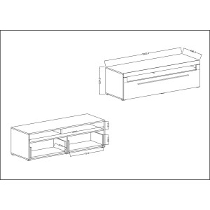 Meuble TV XL 160cm collection BREDA. Coloris chêne. Style design.