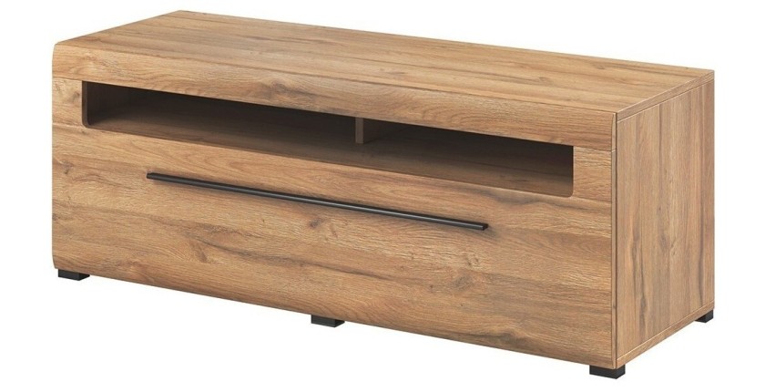 Meuble TV 140cm collection BREDA. Coloris chêne. Style design.