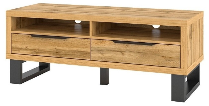 Meuble TV 120cm collection MILO. Coloris chêne. Style design.