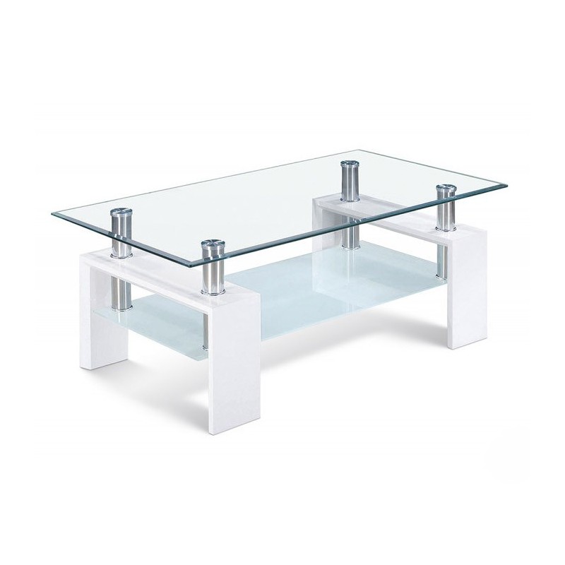 Table basse collection MAGY. Meuble type CONTEMPORAIN coloris blanc.