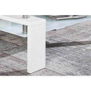 Table basse collection MAGY. Meuble type CONTEMPORAIN coloris blanc.