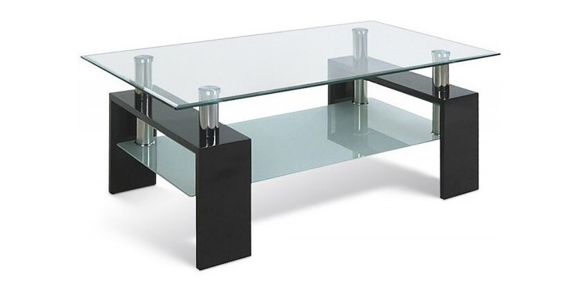 Table basse collection MAGY. Meuble type CONTEMPORAIN coloris noir.