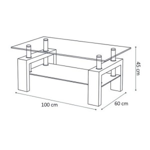 Table basse collection MAGY. Meuble type CONTEMPORAIN coloris noir.