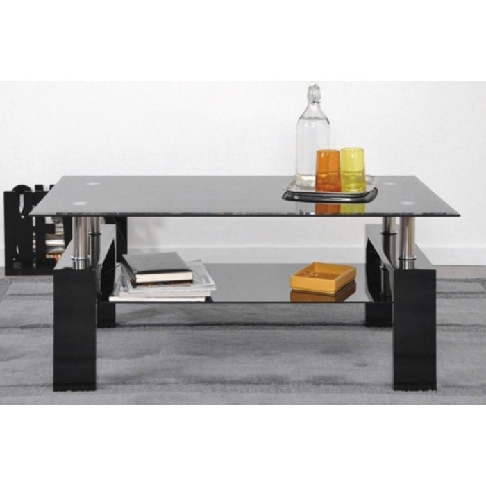 Table basse collection MAGY. Meuble type CONTEMPORAIN coloris noir.